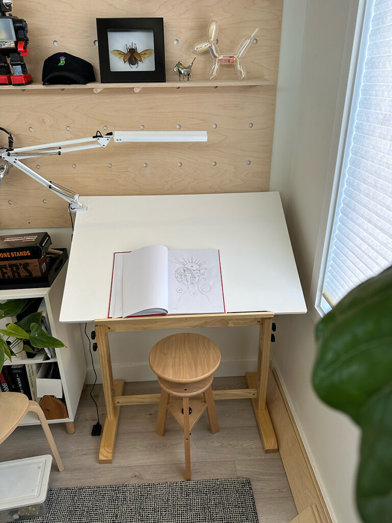 Drawing station in studio